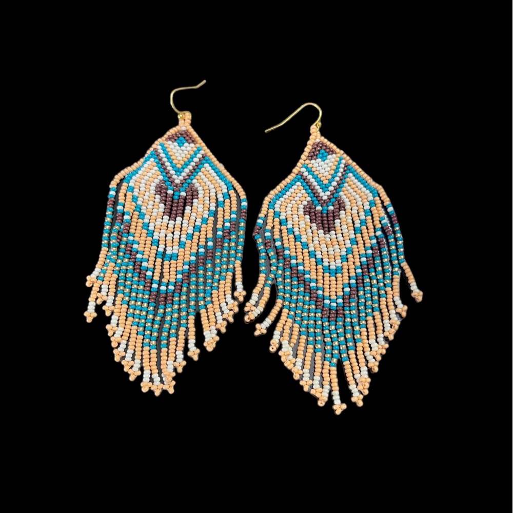 Diamond Seed Bead Earrings